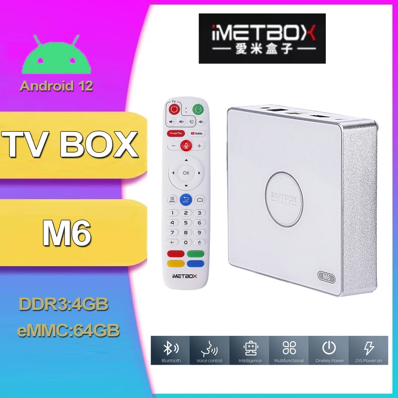 IMETBOX M6 TV Box 2024 32 GB s Vioce Control WiFi 6 8K HD SMART TB TV TV HOR V Kórei Singapore Japan USA CA HK PK SVI