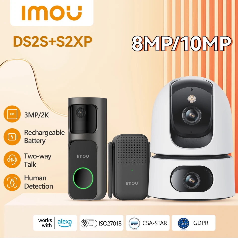 IMOU 2K VIDEO DOORE BULL 2S Kit a Ranger Dual WiFi Smart Video Intercom Variabilné hlasové hovory Human Detection Bell s zvonením