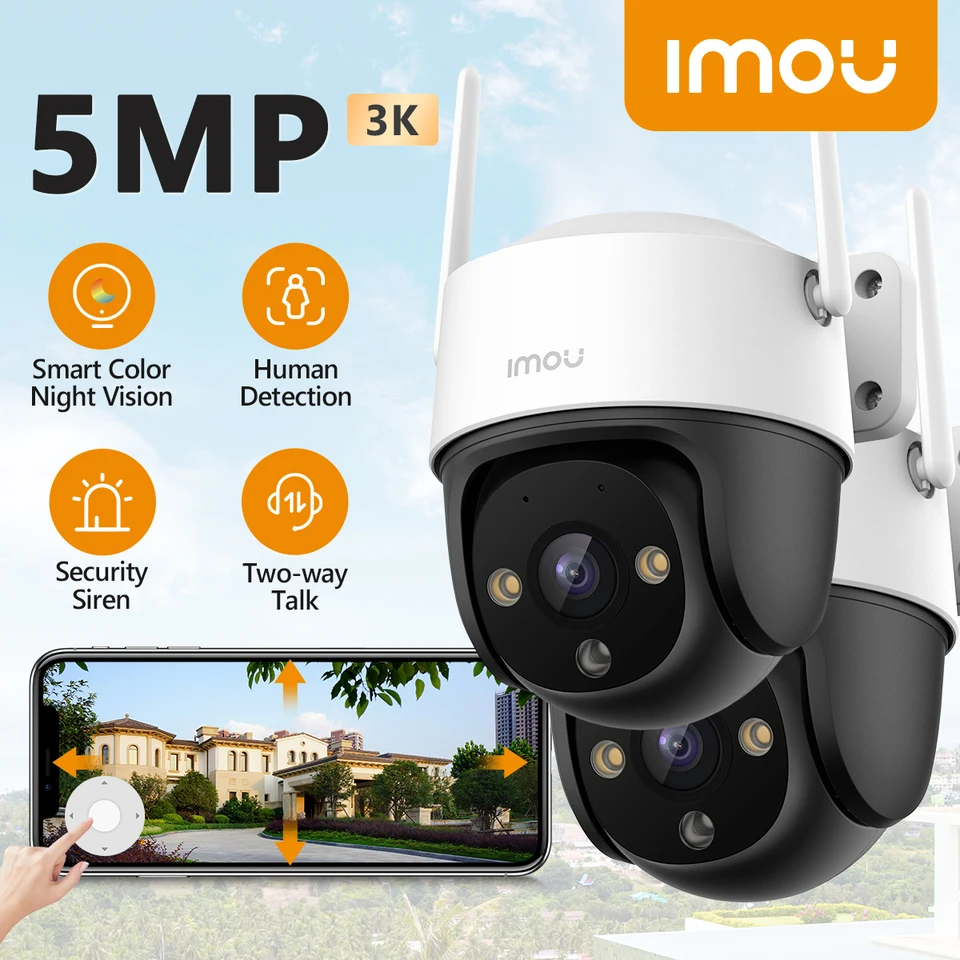 IMOU 2PCS Cruiser SE+ 5MP Outdoor PTZ Wi-Fi fotoaparát IP66 WeatherPro Camera Dvojcestná rozprávka