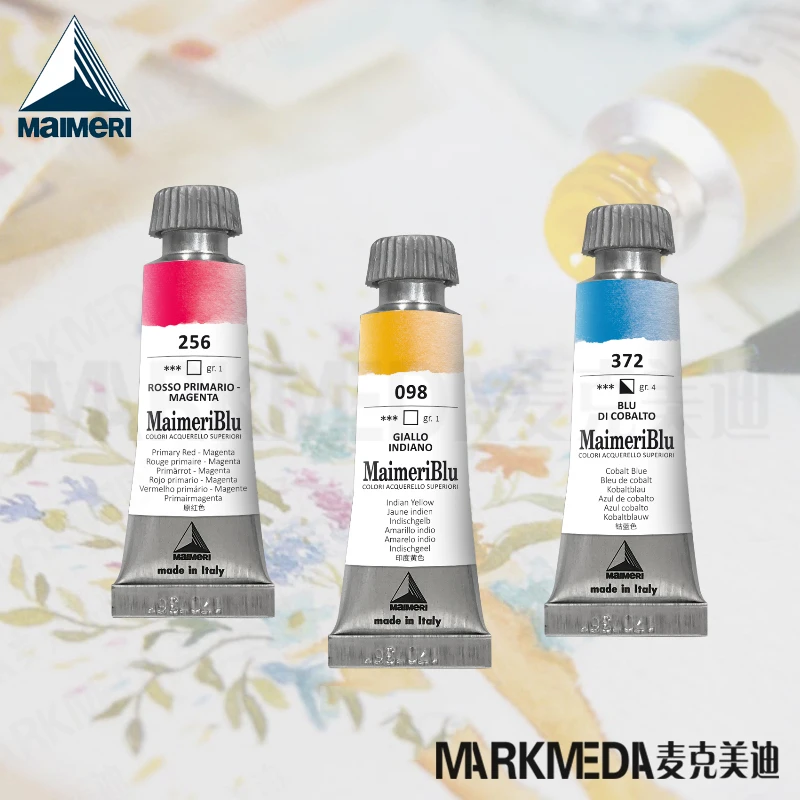 Importovaný Maimeriblu Master Watercolor Artist Artist 12 ml trubice Aquarelle Prenosné študentské zásoby