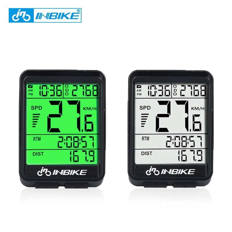 Inbike 2.1inch Bicykel Wireless Computer Odrážajte multifunkčnú multifunkčnú jazdnú bicykel cyklovanie rýchlomer Stoppera podsvietenia