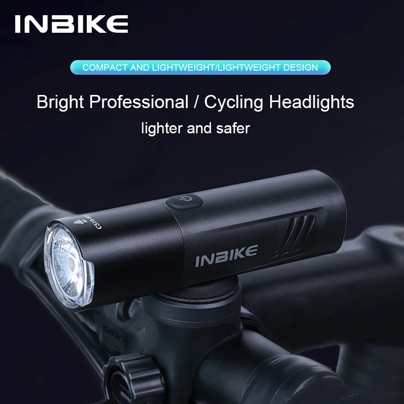 Inbike Bicycle Light Nabíjateľné bicykle predné svetlo Super Bright Flestlight Mountain Road Bike Light pre nočné jazdné doplnky