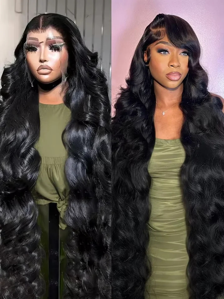 Indické surové vlasy 30 36 palcov 13x6 HD čipky čelné parochne Body Wave 13x4 HD Lace Parochne 100% ľudské vlasy
