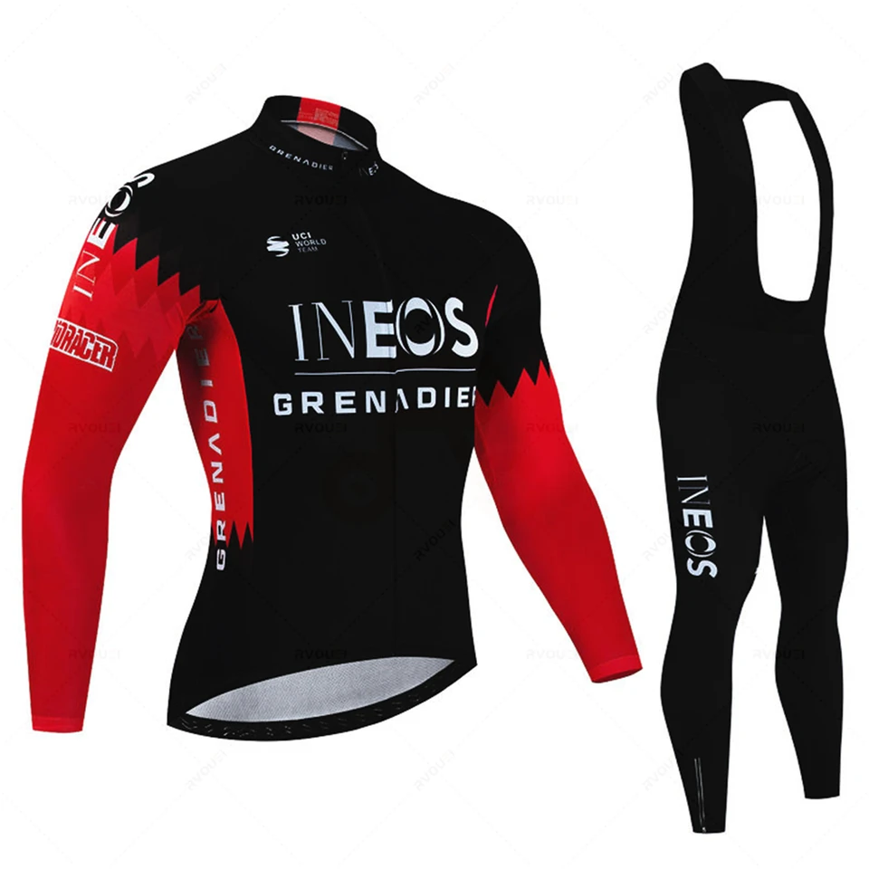 INEOS Pro Team Jeseň s dlhým rukávom cyklistický dres sada bryndle nohavice ropa ciclismo oblečenie bicyklov uniformy mužov bicykel maillot