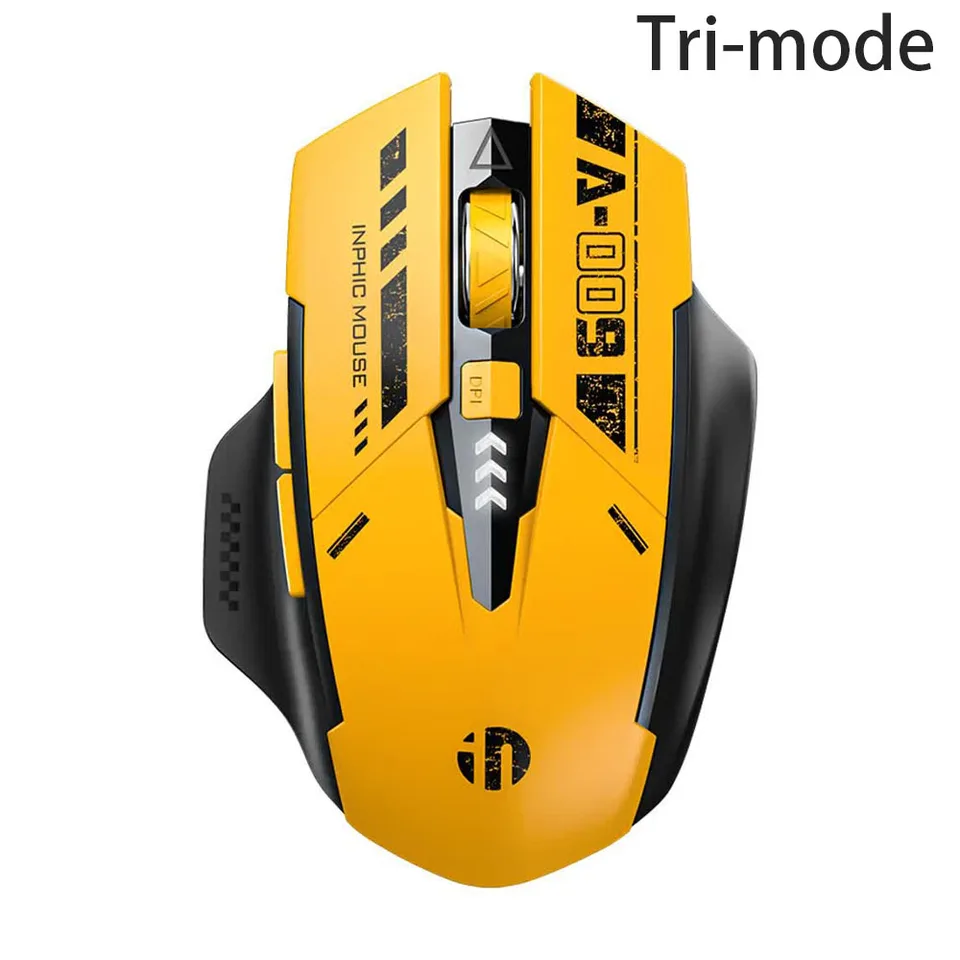 Infic A9 Tri-režim 2.4g Bluetooth Nabíjateľný bezdrôtový tichý herný herný myš Troj-režimová myš v štýle mecha pre PC Office laptop