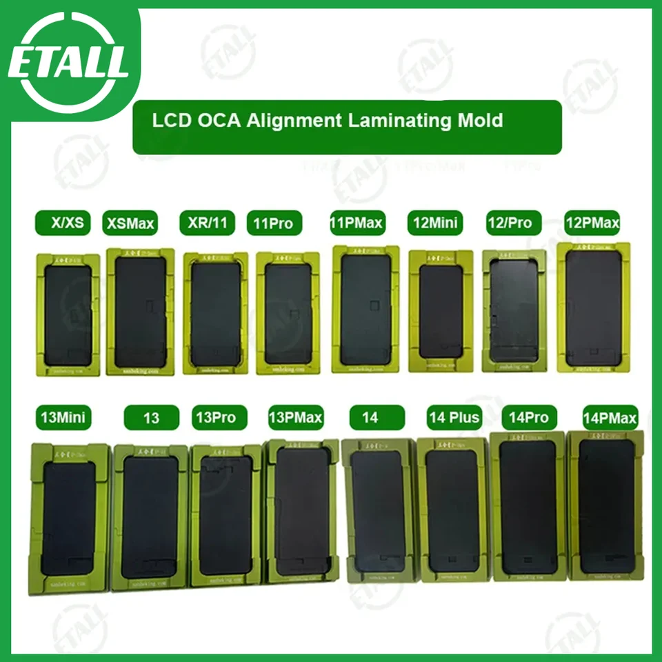 Inframe laminujúca forma pre iPhone 14 13 12 12 pro x x x Max LCD Screen Screen Vonkajšie sklo OCA v rámci Opravy na polohu formy rámu
