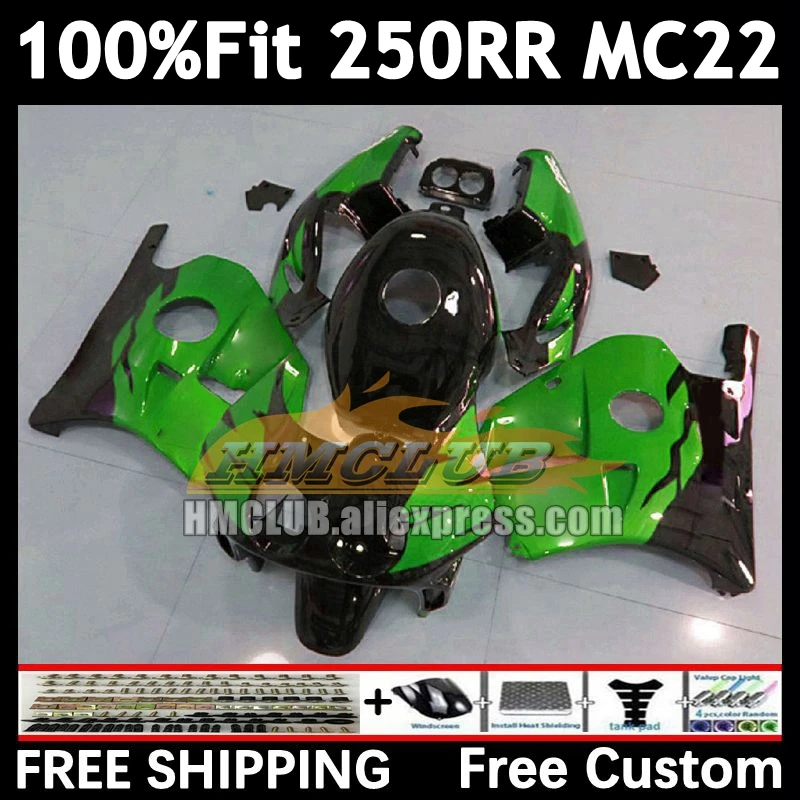 Injekčné telo pre Honda CBR 250RR CBR250RR 1990 1991 1992 1993 1994 98NO.220 MC22 Green Black CBR250 RR 95 96 97 98 99 Fairing