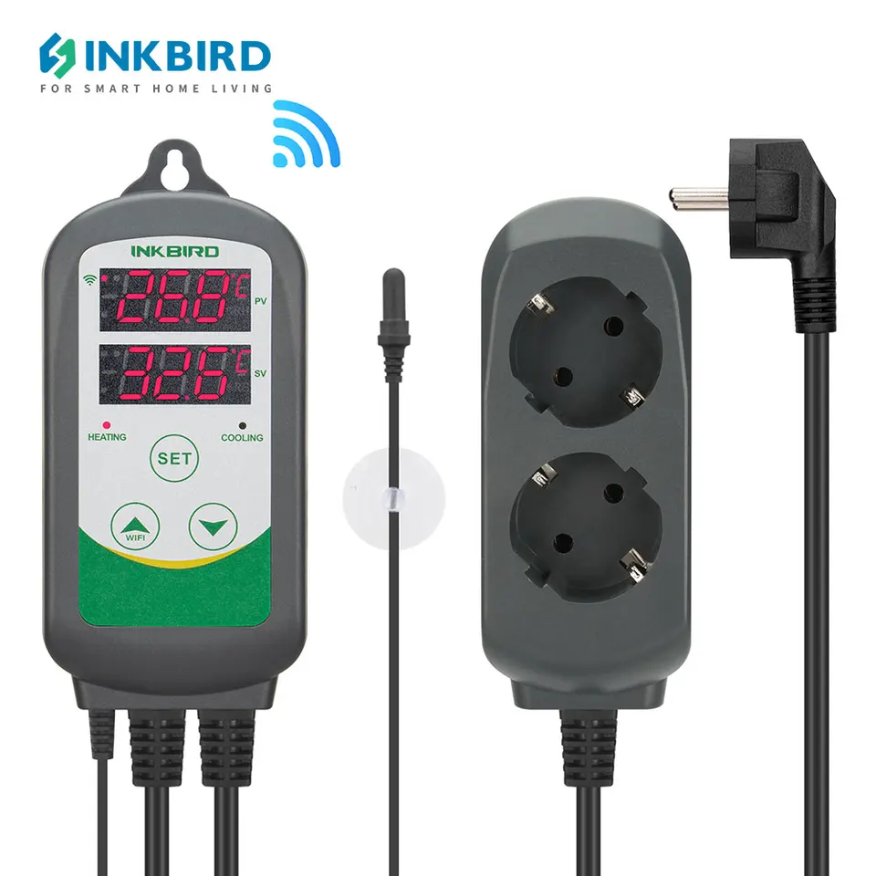 Inkbird akvárium teploty regulátora ITC-308-WiFi Smart Heating Cooling Outlet termostat s vodotesnou akváriovou sondou