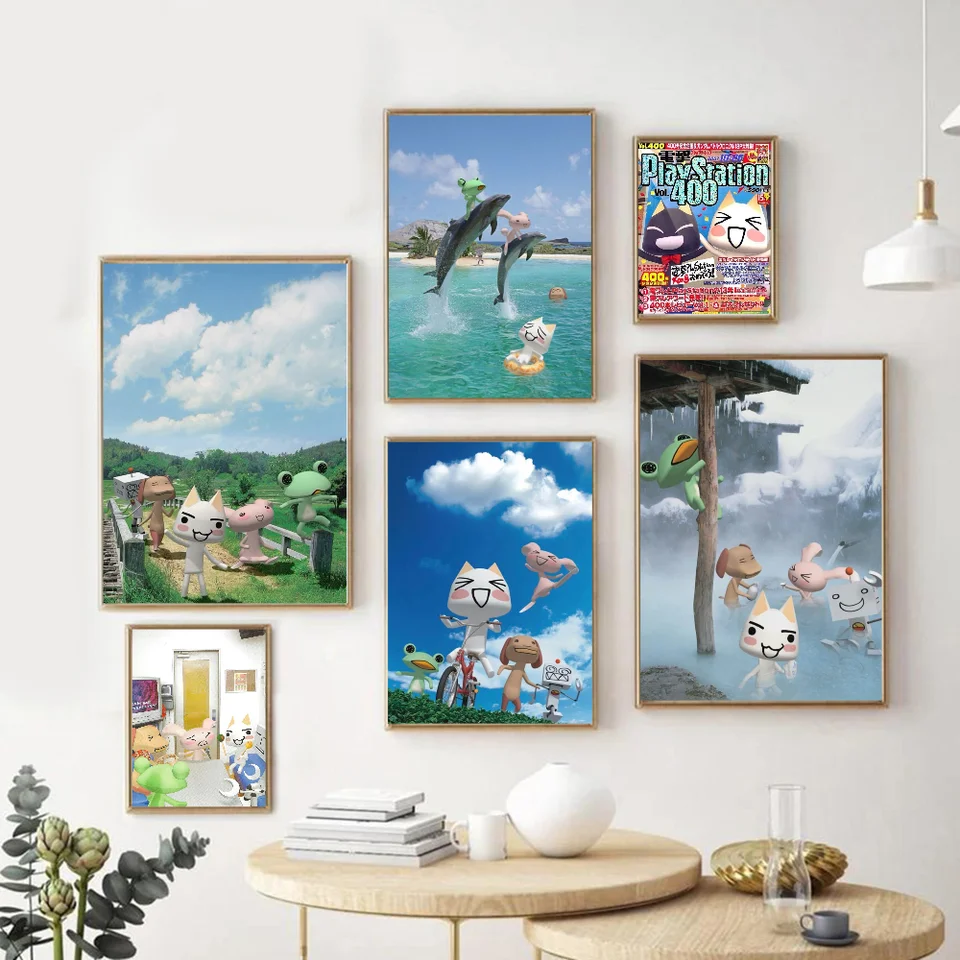 Inoue Toro Coffee Cat Anime Plagáty lepivé slepka na biele papiere