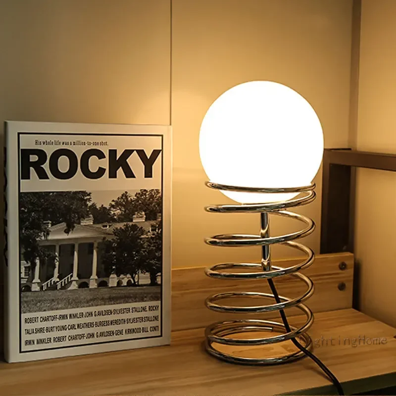 Ins Bauhaus Spring Stolovej lampy vintage severská moderná minimalistická homestay sklo sklo obývacia izba spálňa lôžko prepravu lampa Drop Doprava