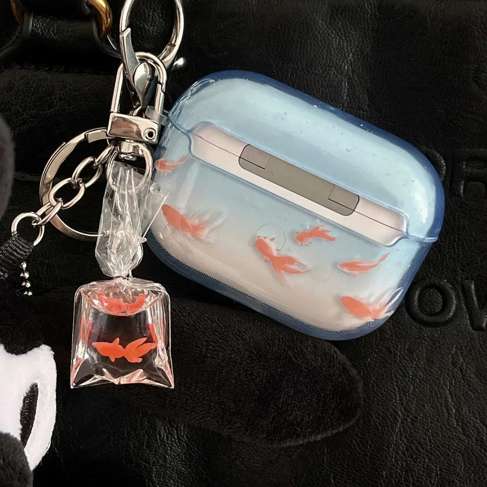 Ins Carp Fish Cute 3D prívesok slúchadlá pre Apple AirPods 3 2 Pro 2. 1