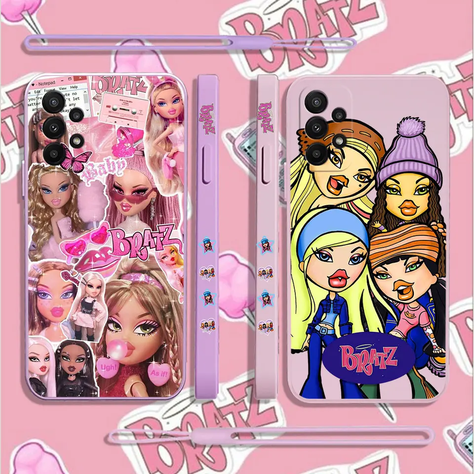 Ins Cute Girl Bratzs Doll Pase Pase pre Xiaomi Redmi Note 12 11 10S 9t 9 8 7 Pro Plus 10c 9c 9t 4G 5G Cover s ručným popruhom