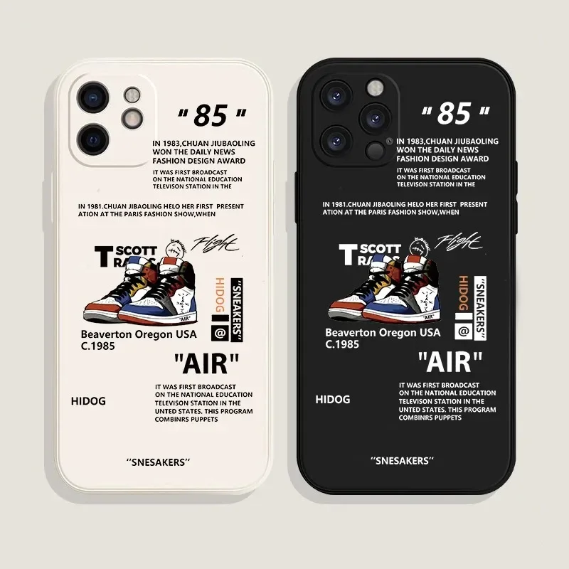 Ins Off 85 Air Street Sports Brand Sneakers Pase pre iPhone 13 14 15 16 12 11 Pro Max xs xr plus biely štítok zadný kryt