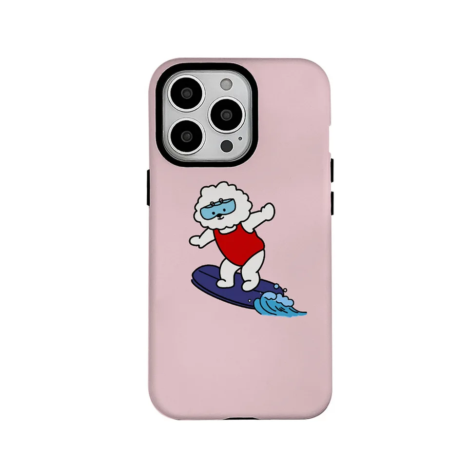 Ins Pink Surfing Bear Ochrana roztomilý puzdro pre iPhone 15 14 13 Pro MAX chrbát telefónu pre 12 11 pro max xr xs max SE2 7 8 CAPA