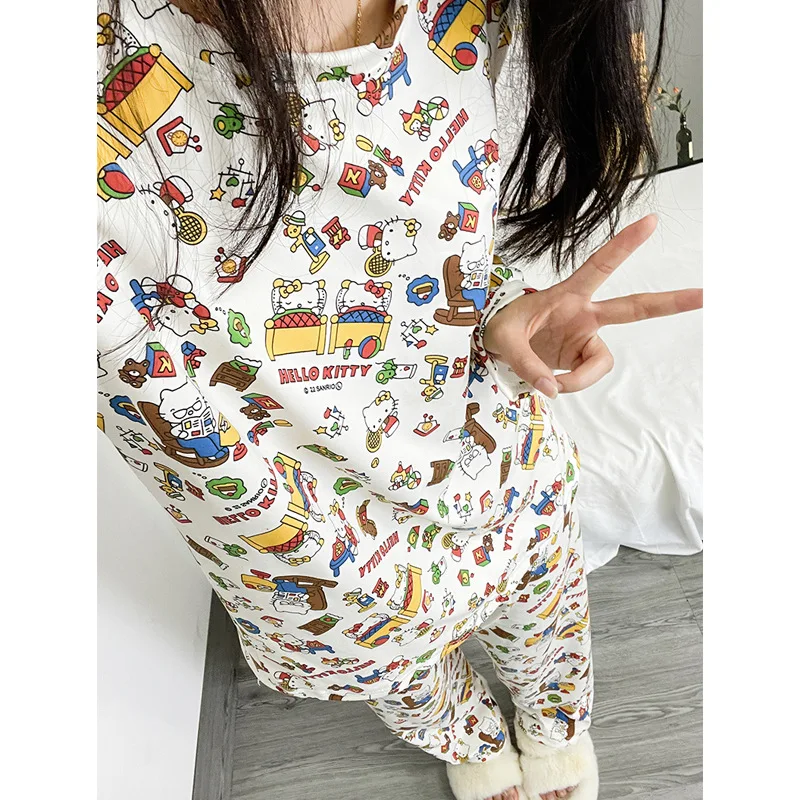 Ins Sanrio Hello Kittys Spring a jesenné tenké pyžamá súprav