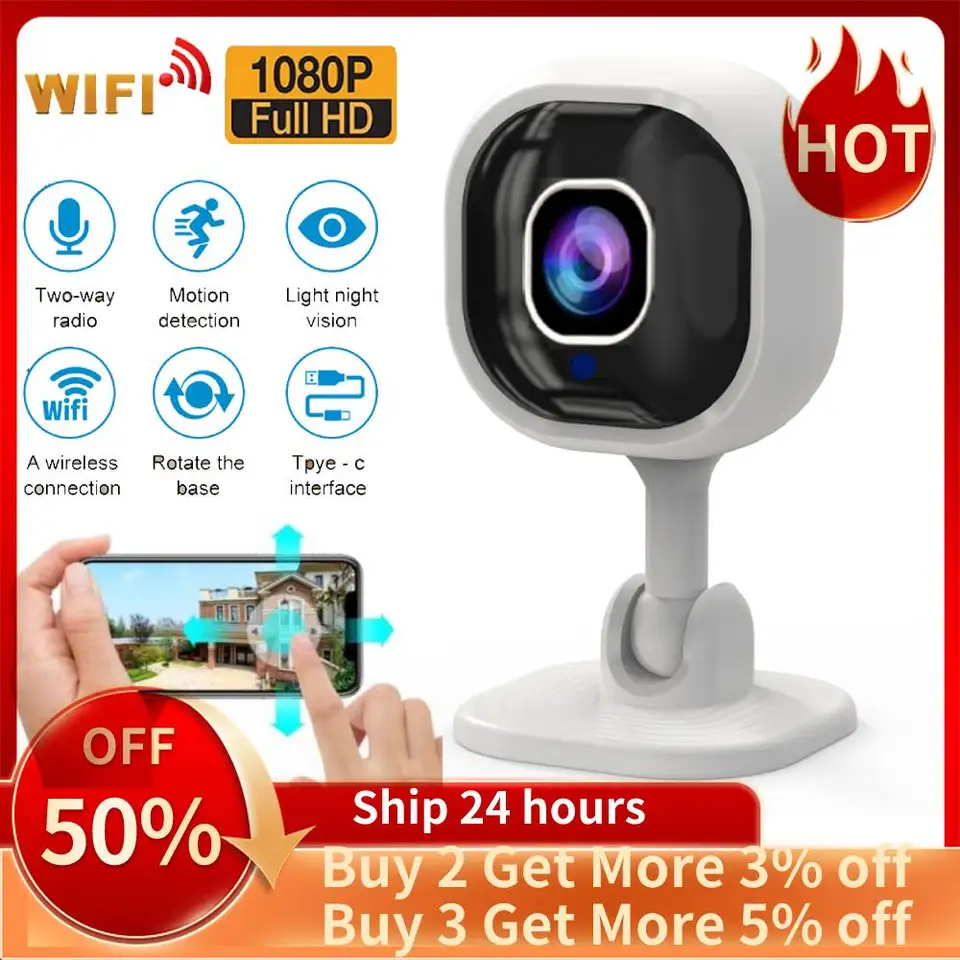 Inteligentná bezpečnostná kamera 1080p bezdrôtové fotoaparáty ochrana bezpečnostnej ochrany pre domáce CCTV sledovanie kamery Night Vision Dvojcestný zvuk