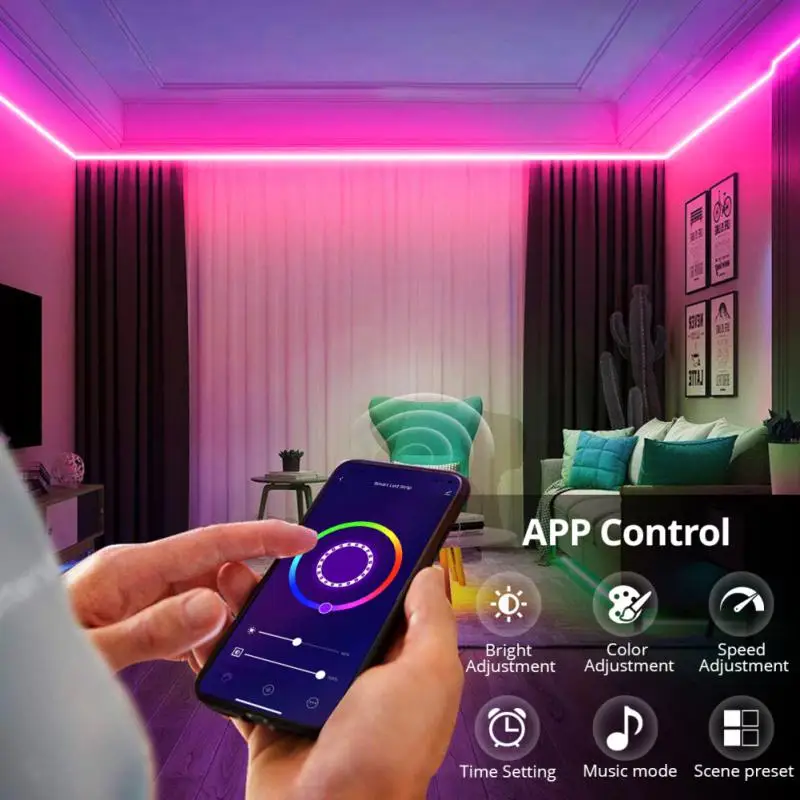 Inteligentná lampa RGB nepremokavá práca s Alexa Home Neon Sign App Control Outdoor Garden Decoration LED pásové neónové svetlá