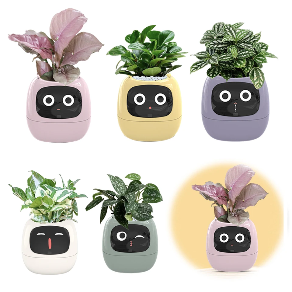 Inteligentná rastlinná hrniec App Control Garden Planter USB Nabíjateľná AI Flower Pot Multifunkcia 7 inteligentných senzorov pre inteligentné vyjadrenie