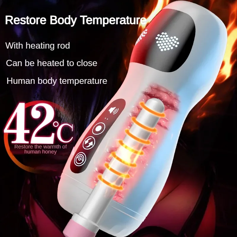 Inteligentný hlasový masturbácia pohár Penis Masáž stroja Blowjob Vibrácie Realistc vagína Masturbátor erotické hračky pre mužov