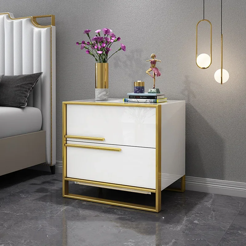 Inteligentný nočný stolík moderný štýl bezdrôtové nabíjanie spálňa koncový stôl Multifunkcia skladovacia skrinka USB LED nočné stolíky