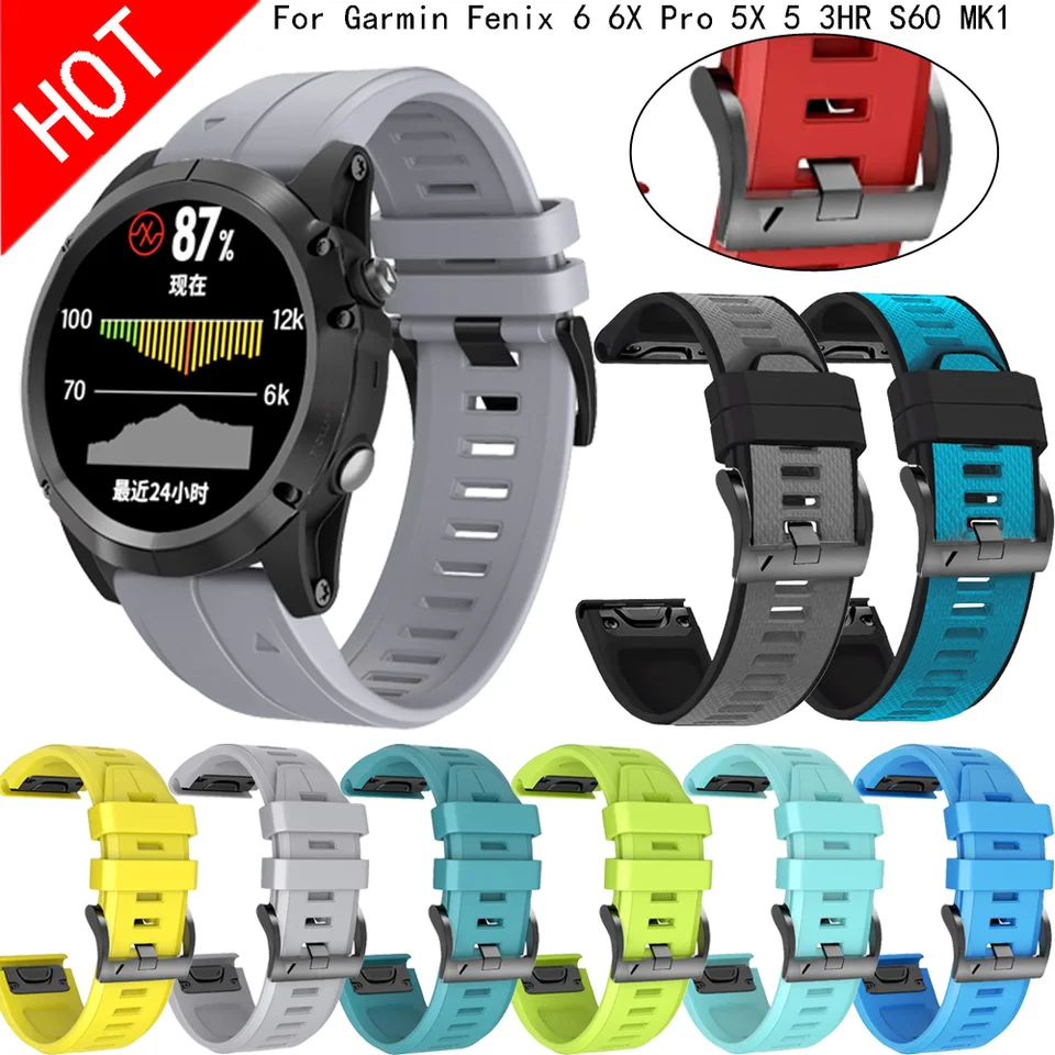 Inteligentný silikónový remienok pre Garmin Fenix ​​8 7x Pro 6x/5 5x Plus/955/S60 Epix Rýchle uvoľnenie Výmena športových náramkov