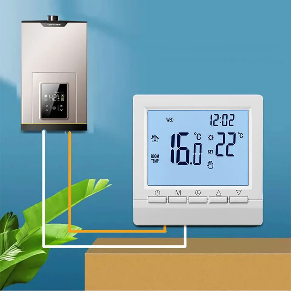 Inteligentný termostat digitálny plynový kotol termostat miestnosť vnútorný regulátor teploty THEOREGULÁTOR LCD OBMEZ OZNAČ