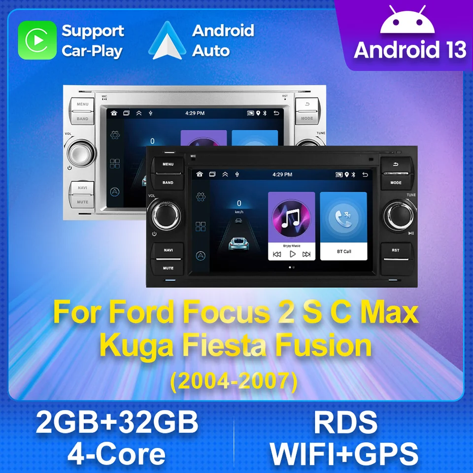 Intelligent Android all-in-on-one Cardio Radio Multimedia Player pre Ford Focus 2 Kuga Fiesta Mondeo 4 C-Max CarPlay GPS RDS FM stereo