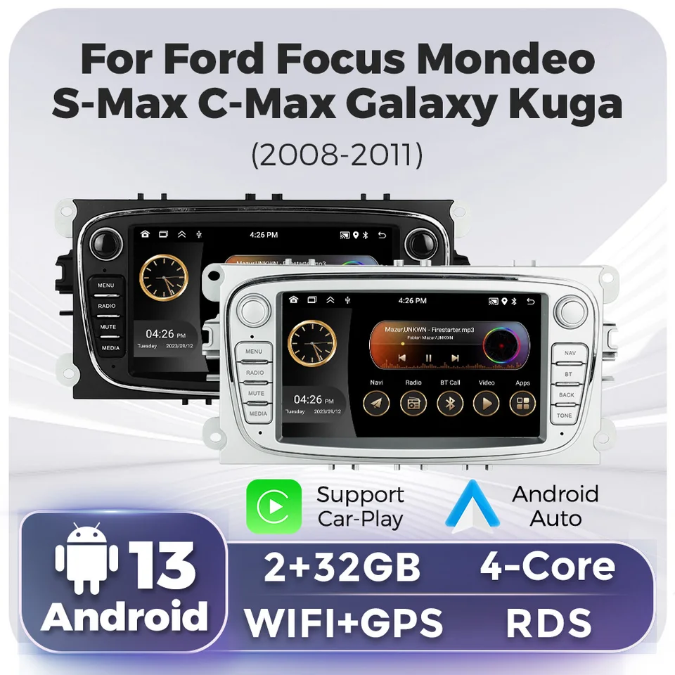 Intelligent Android All-in-One Car Radio GPS RDS Audio Stereo Player for Ford Focus Mondeo C-Max S-Max Galaxy II Kuga 2008-2011