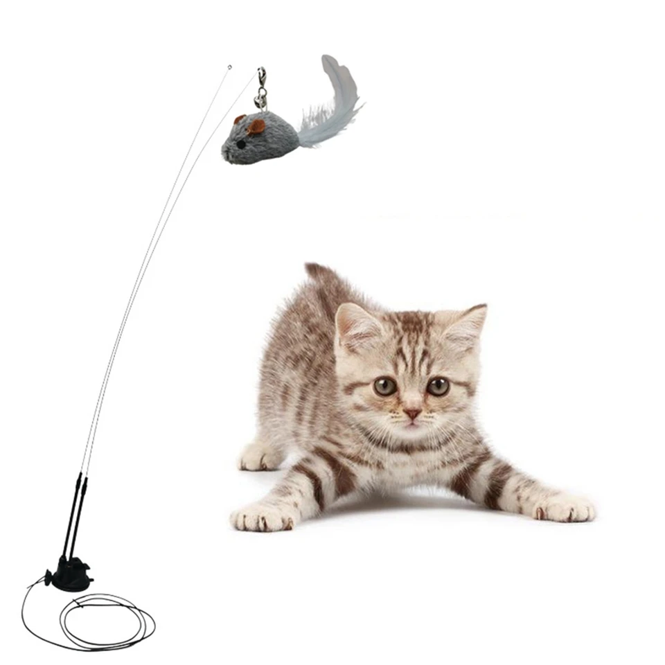 Interaktívna mačka simulácia simulácie myší Náhradná hlava hlava Cat Cat Cat Hray Indoor mačiatko upútavka na palicu pre domáce zvieratá