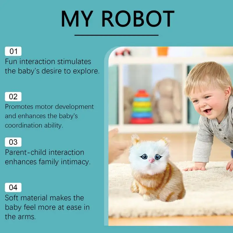 Interaktívna robotická hračka pre mačky pre deti robotické mačky štekanie mačiatko vtipné interaktívne mačky robot tvorivý robotický mačku štekanie meow