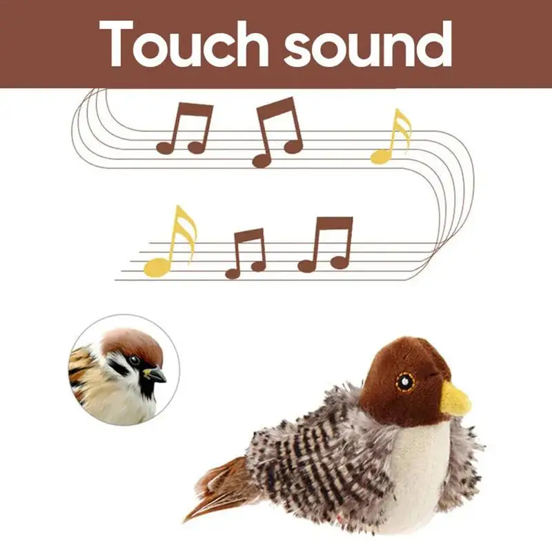 Interaktívne hračky pre mačky lietajúce vtáčie mačky hračky Flapping krídla Sparrow catnip hračky živé chirpi] ng simulácia vtáka interaktívna mačka hračky