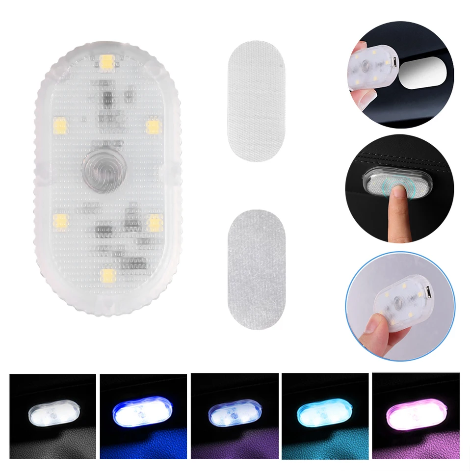 Interiér auta 5V LED osvetlenie osvetľovacieho prstu dotykového senzora LAMP LAMP LED svetlá USB 6 žiaroviek Mini autá Dverné ľahké autá Accessori
