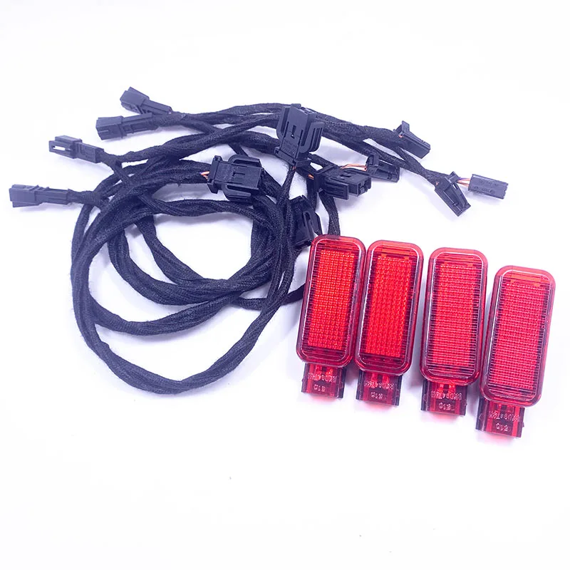 Interiér halogénu Červené dvere Výstražné svetlo Light Cable Wring Upgrade pre A3 A4 B8 A5 A6 C7 C8 A7 A8 S8 Q3 Q5 Q7 TT RS3
