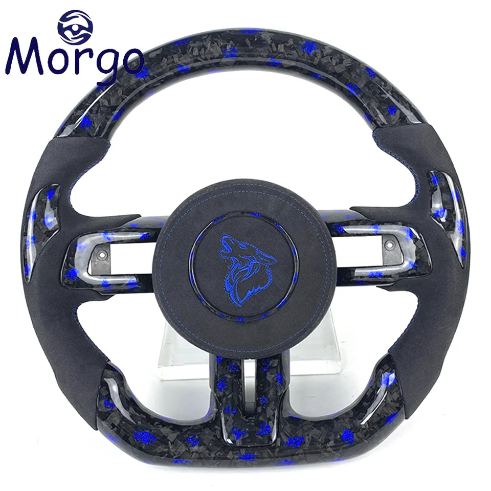 Interiér pre Ford Profesionálne prispôsobený volant s kovanými uhlíkovými vláknami pre Mustang Unique Design Stitching Pattern