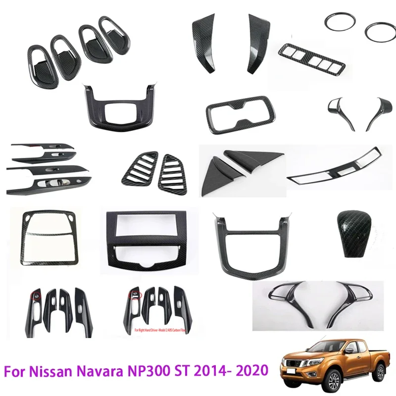 Interiérové ​​príslušenstvo pre Nissan Navara NP300 ST 2014-2020 MT AT Gear Shift Panel Vnútorné dvere rukoväte okna okna SWTICK ORIS