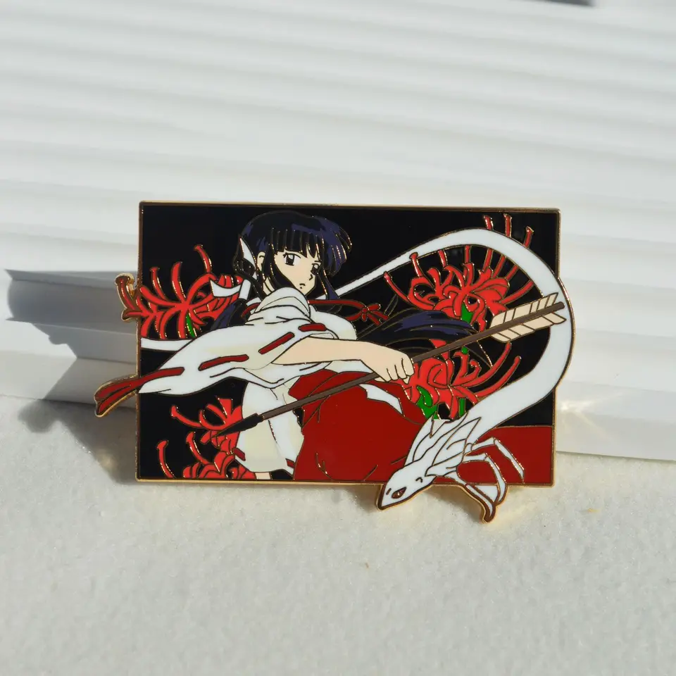 Inuyasha brošňa Kikyo Metal Anime Anime Batoh Pin Pin Anime Periférne príslušenstvo