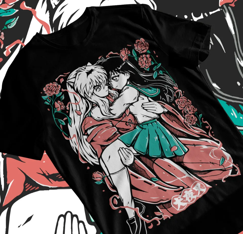 Inuyasha Sesshomaru Tričko Červený mesiac Inu yasha dievča anime manga darčeky Soft Tee