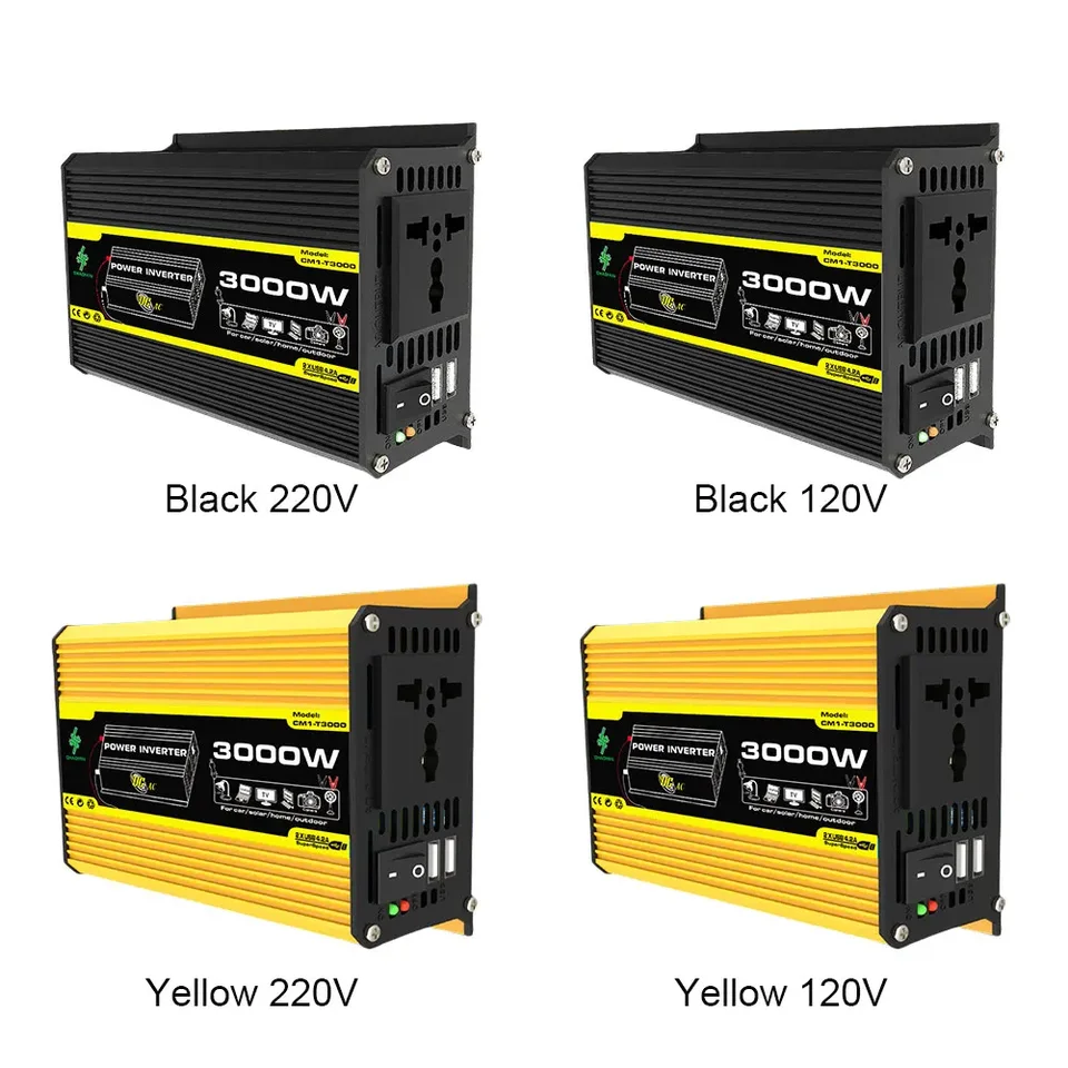 Inverter invertor automobilov Intelligent Intering Inverter 3000W DC 12V až AC 110/220V Vozidlo Inteligentný invertor vstavaný poistka pre RV Caravan