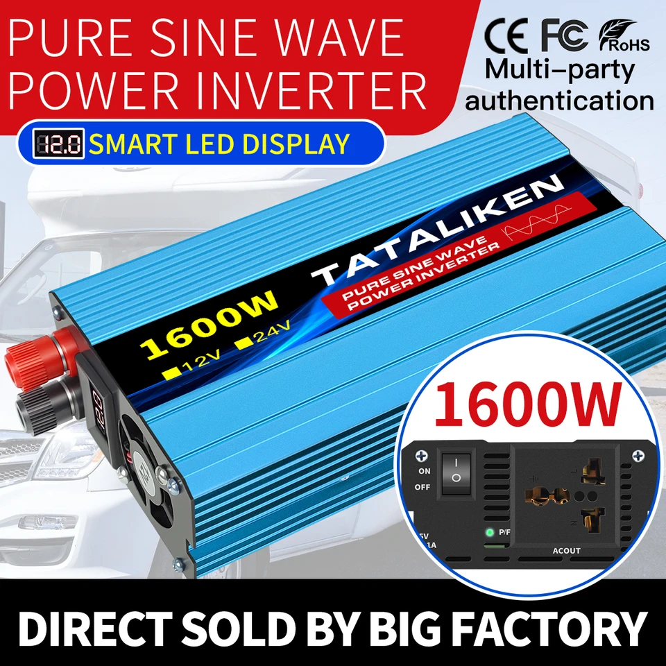 Invertor 12v 220V Pure sínusové vlnové napätie prevodník 50Hz 8000W 6000W 3500W 2500W 1600W