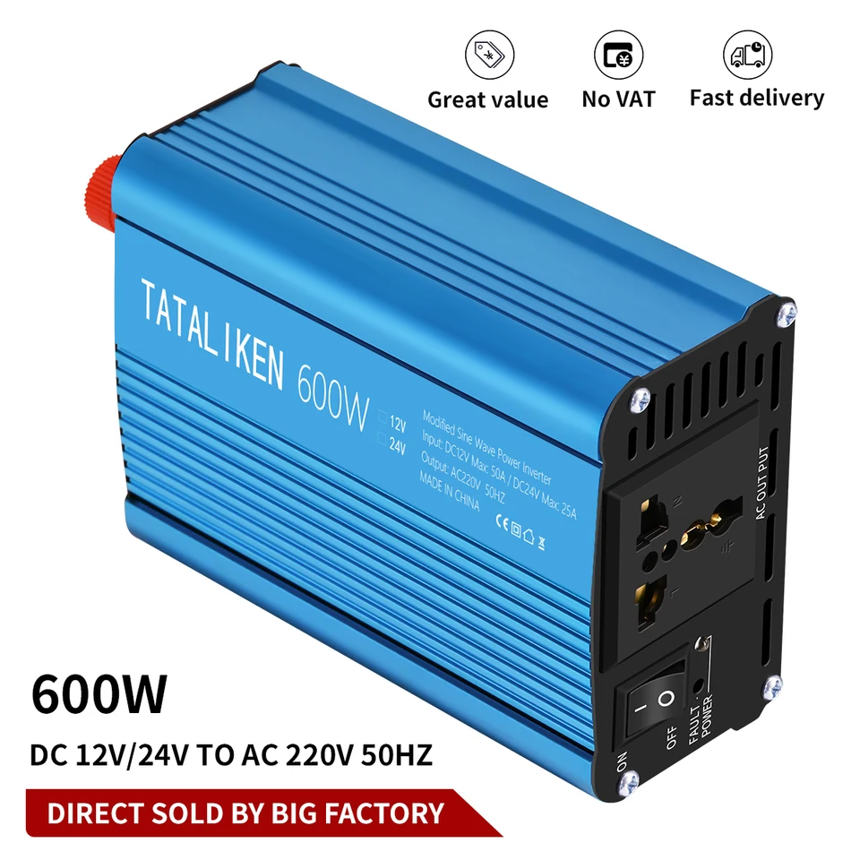 Invertor 600W 1500W 2000 W Invertory energie automobilu 12 V DC až 220 V 50 Hz AC Converter 12 V Inverterfer pre vozidlá