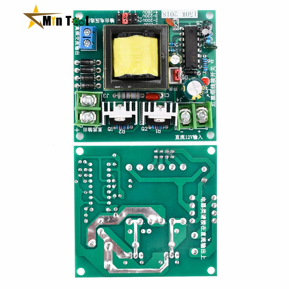 Invertor DC 12V až 110V 220V 280V 150W DC-AC Modul Inverzný konvertor Booster Modul napätie napájací regulátor napájací napájanie