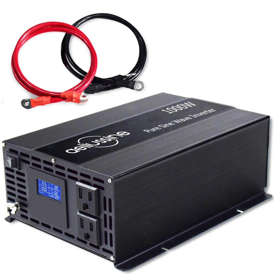 Invertor napájača solárneho panela 1000 W Pure Sinine Wave Inverter 12v/24v/36v/48 V DC až 100 V/120V/220V/230V/240V Transformátor AC prevodníka AC