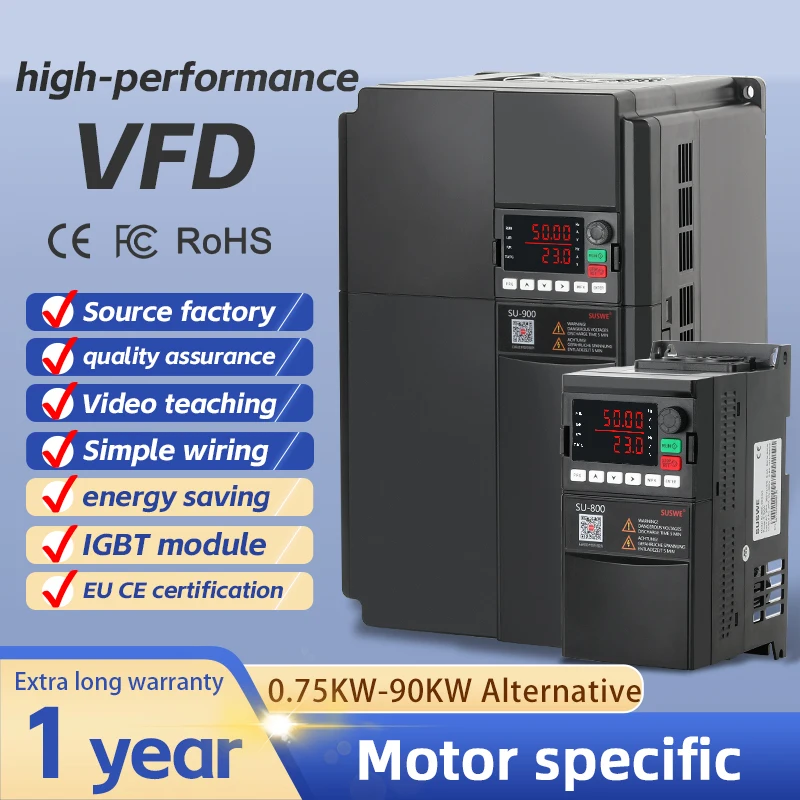 Invertor VFD 0,75 kW 1,5 kW 2,2 kW 5,5 kW 7,5 kW frekvenčný prevodník 220V jednofázové/ 380V 3 fázové riadenie rýchlosti motora