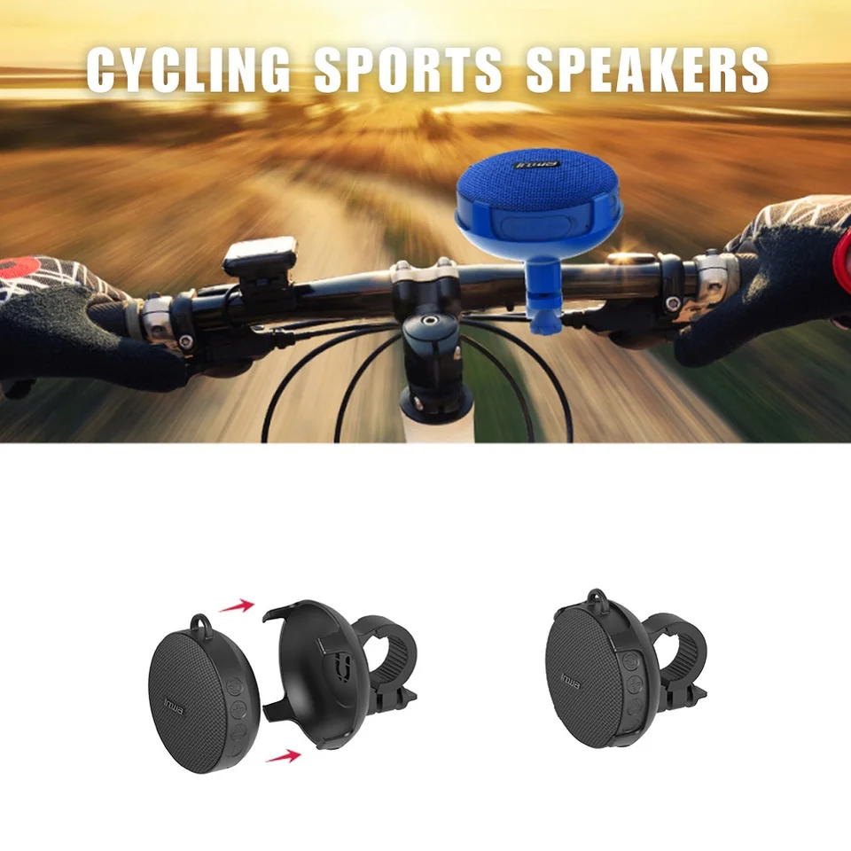 Inwa MZ-360 Wireless Bluetooth Bicycle Prenosný reproduktor TF USB IPX7 Nepremokavý a odolný voči držiaku zvukových bicyklov pre vonkajšiu hudbu