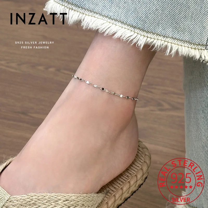 Inzatt Real 925 Sterling Silver Strieborný náramok/členky pre ženy Roztomilé jemné šperky Minimalistické príslušenstvo v lete