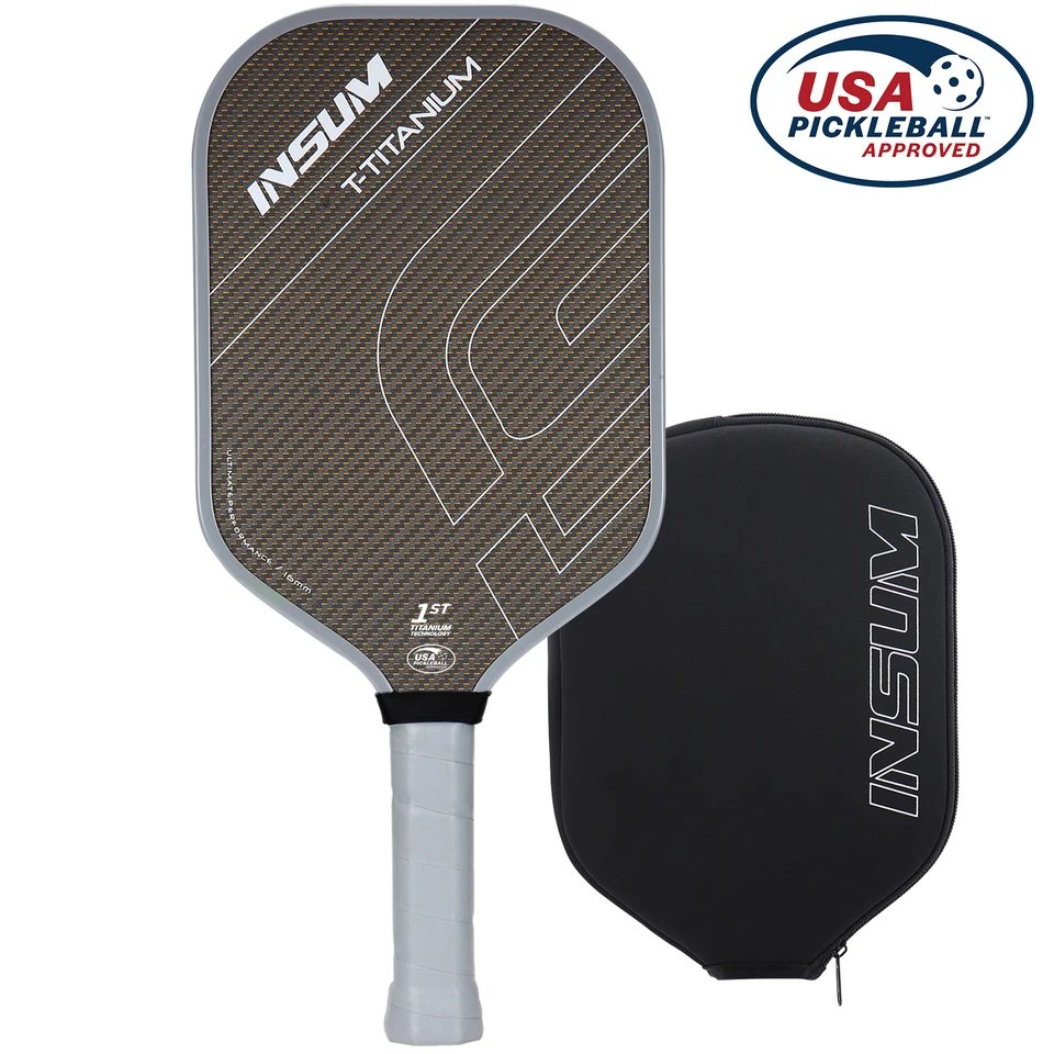 Inzero t-titánový pickleball pádla, schválené USA, povrch Titánu CTS-uhlíka, 1. titánový technický pickleball