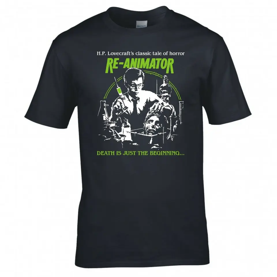 Inšpirované logom HP Lovecraft Reanimator Cult Movie tričko dlhé alebo krátke rukávy
