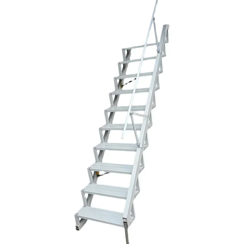 Inštalačné schody do dverí do dverí Schody Skladacia zliatina vonkajšie vonkajšie skladacie schodisko Home Custom Attic Ladder