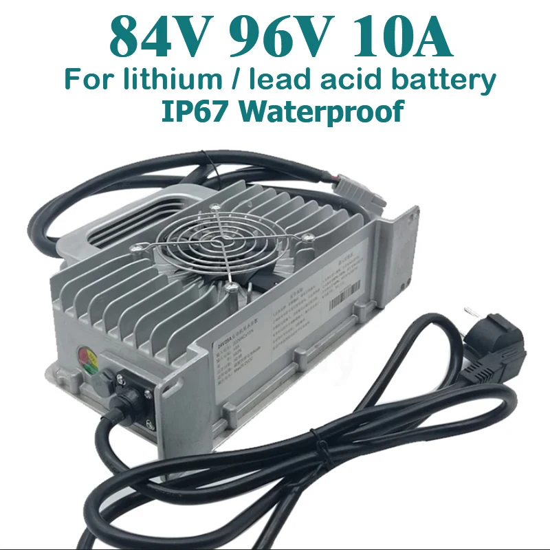IP67 Waterproof 84V 96V 10A nabíjačka 126V 102.2v 96,6V 116,8V 92,4V 117,6V 100,8V 109.2V 100,8 V pre LifePo4 lítium -iónovú batériu