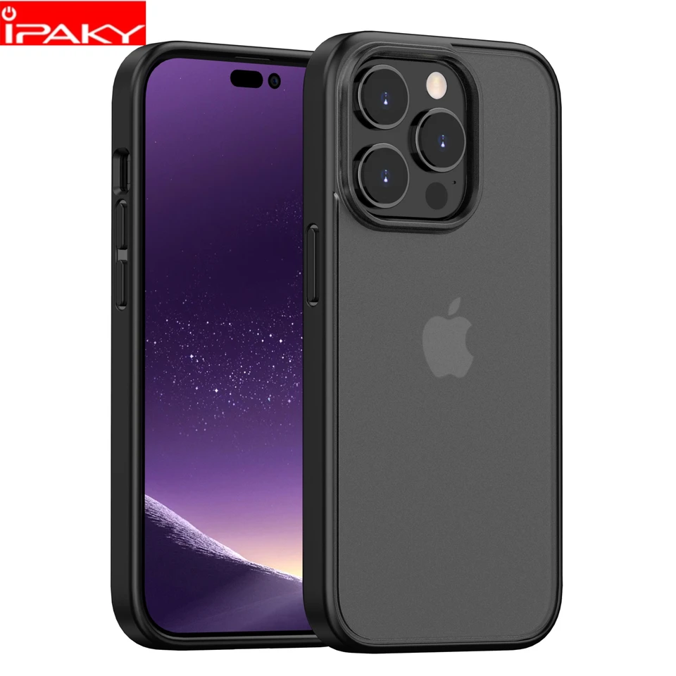 Ipaky pre iPhone 14 13 Prípad 14 Pro 14 Plus puzdro Čierne matné matné priesvitné nárazové puzdro pre iPhone 13 14 Pro Max Case